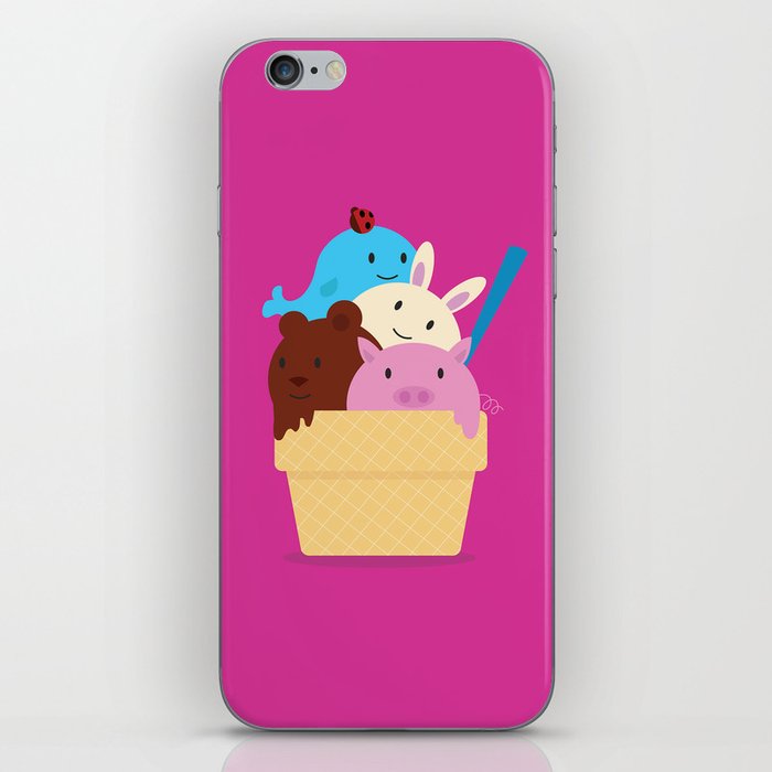 animals ice cream iPhone Skin