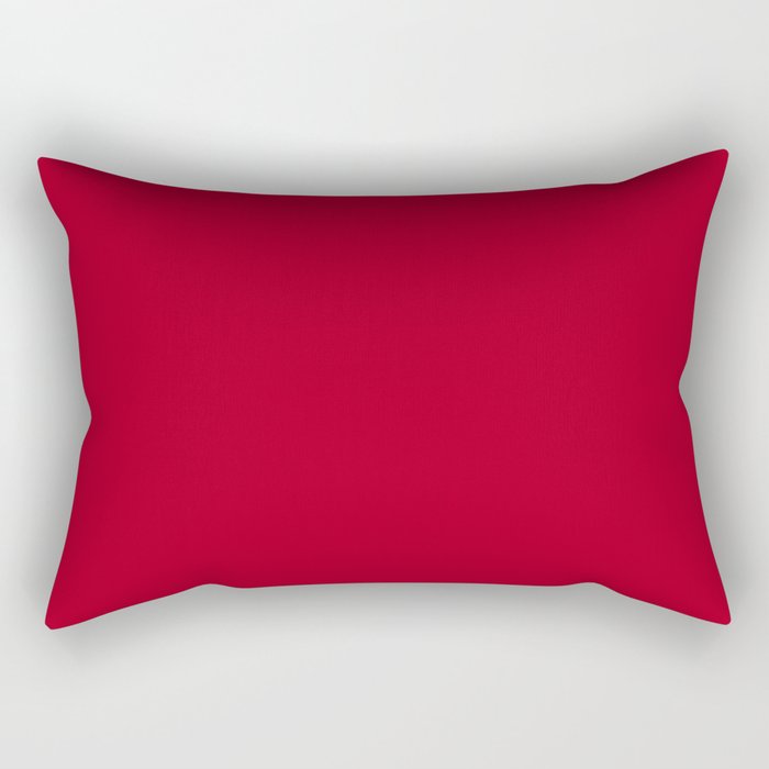 Red Dark Raspberry Rectangular Pillow