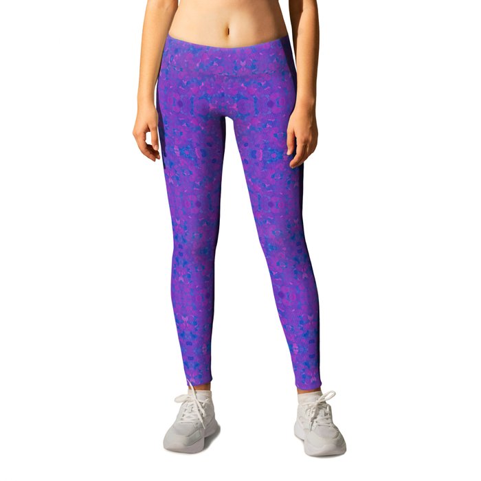 abstract pattern with paint stains in purple colors Leggings