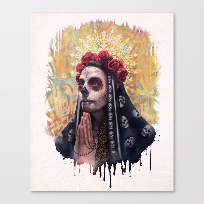 "Katrina" - Skull girl Canvas Print