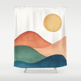 Colorful Abstract Mountains Shower Curtain
