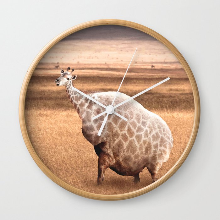 Cute Funny Fat Giraffe Wall Clock