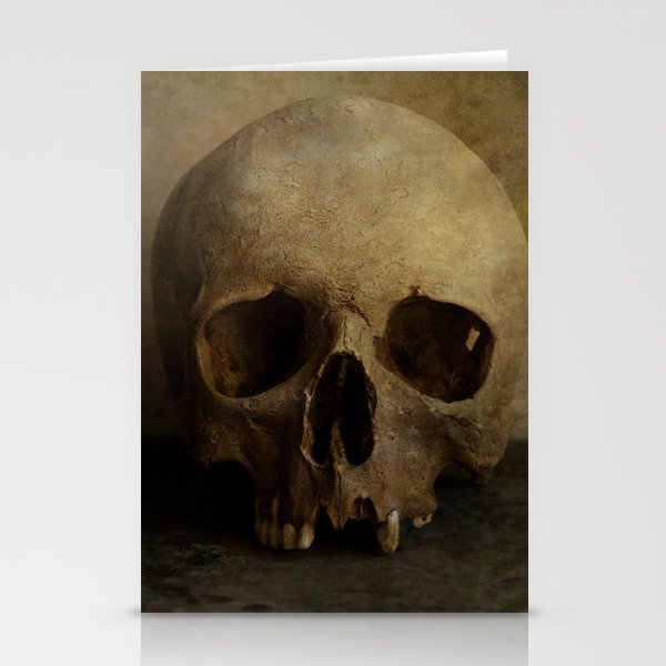 Male skull in retro style Stationery Cards