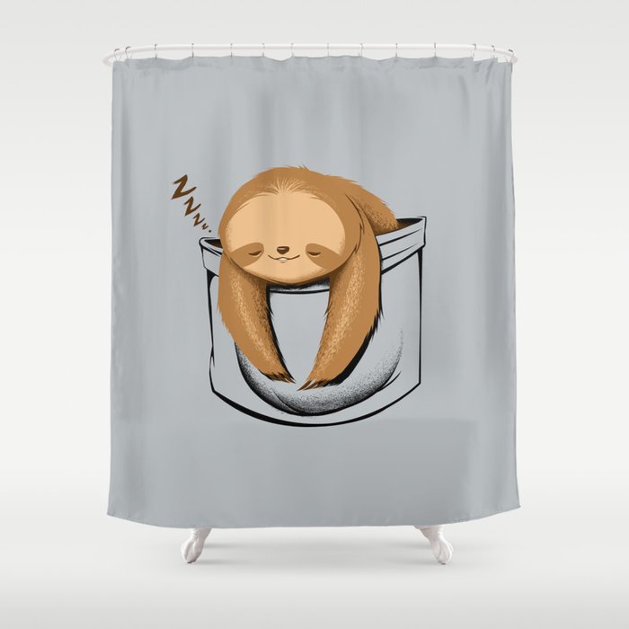Sloth in a Pocket Shower Curtain