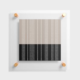 Ethnic Spotted Stripes, Mocha and Black Floating Acrylic Print
