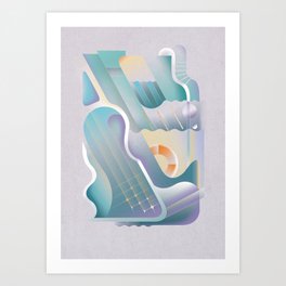 marine abstract composition Art Print