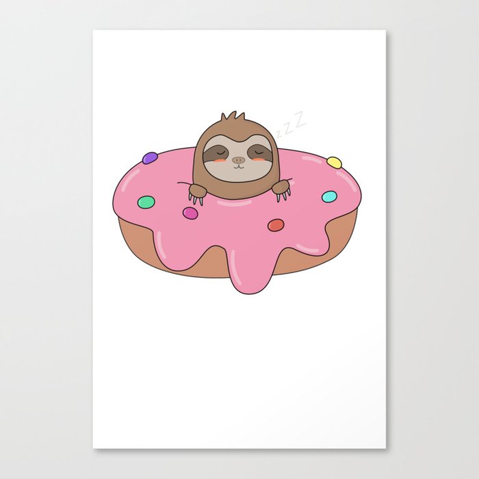 Cute Sloth Donut Print by |