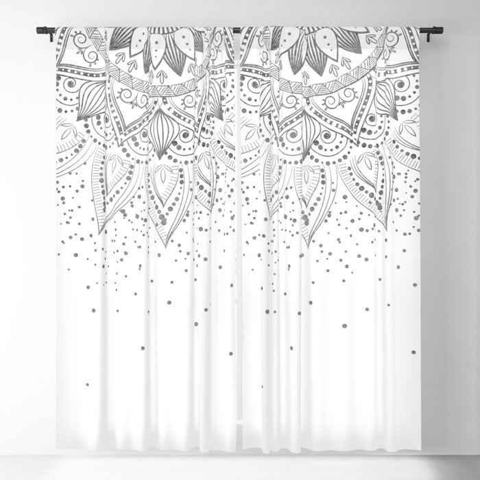  Elegant rose gold mandala confetti design Blackout Curtain