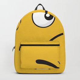 Funny Backpack | Cartoon, Face, Humour, Lifeisgood, Happy, Painting, Geek, Cute, Funny, Yellow 