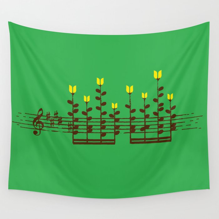 Music notes garden Wall Tapestry