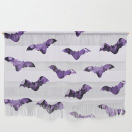 Purple Halloween Bat Print Wall Hanging