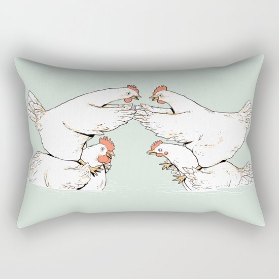 Chicken Fight Rectangular Pillow