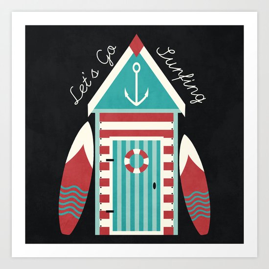 Let's Go Surfing. Art Print