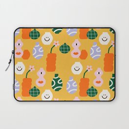 Vintage Retro Summer Vase with Face Colorful Vibrant  Laptop Sleeve