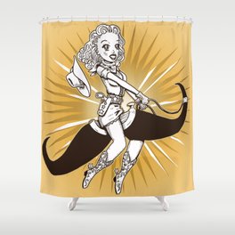 Cow girl Mustache Ride by RonkyTonk Shower Curtain