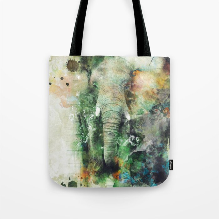 Watercolor Elephant Tote Bag by rizapeker | Society6