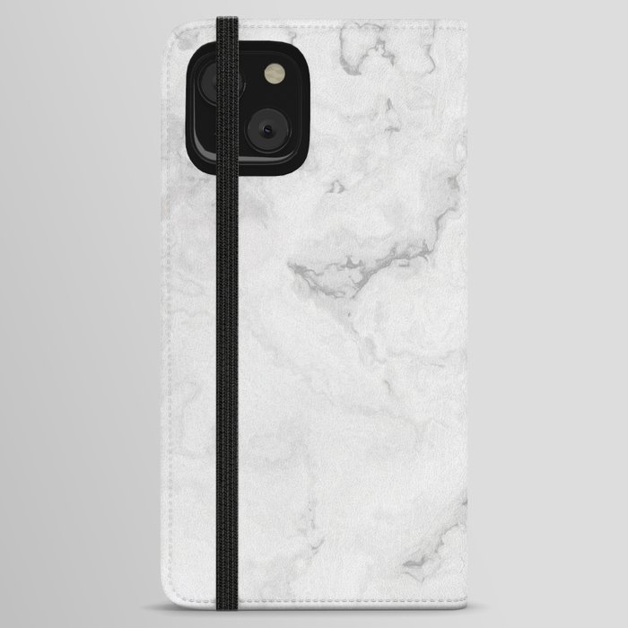 Monochromatic marble layout on solid sheet of wallpaper. Concept of home decor and interior designing iPhone Wallet Case