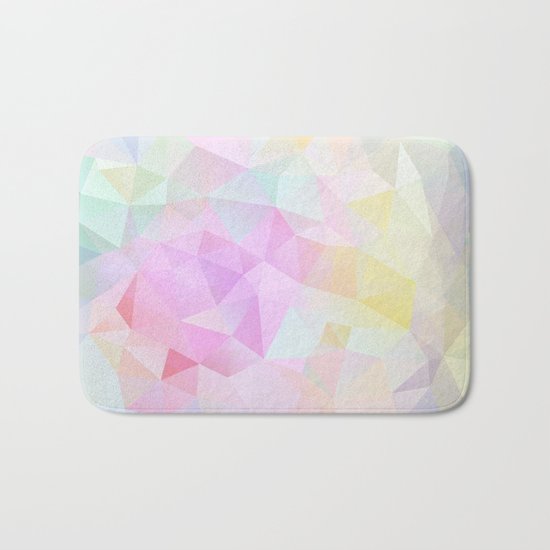 Abstract print of triangles, polygon in pastel colors Bath Mat