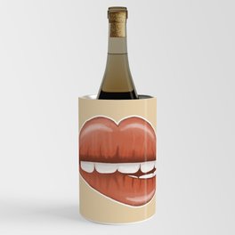 Hot Red Biting Lip Emoji Wine Chiller