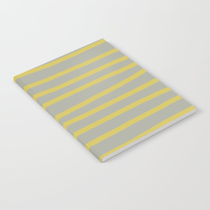 Simply Drawn Stripes in Mod Yellow Retro Gray Notebook