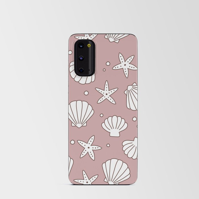 Seashell Pattern (white/dusty rose) Android Card Case