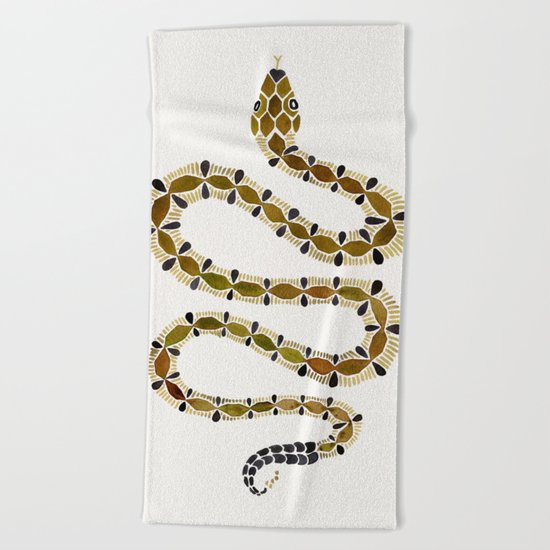 Olive Serpent Beach Towel