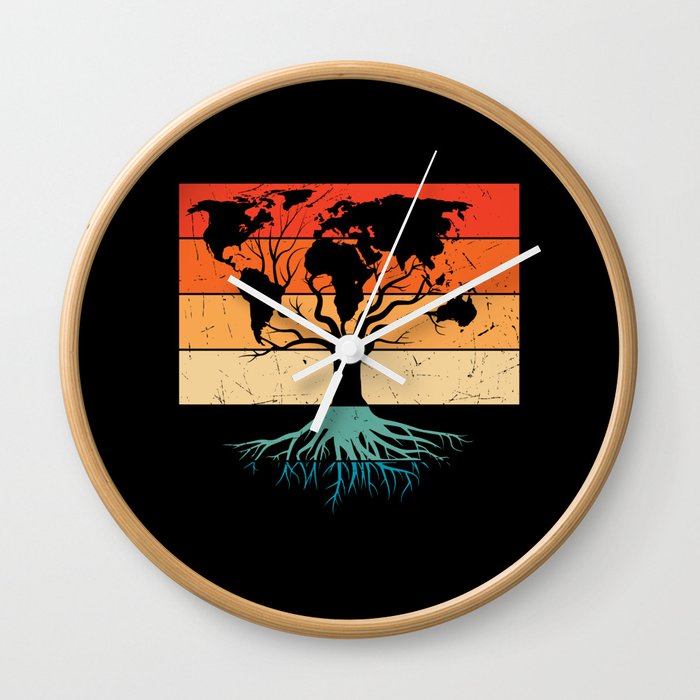 Earth Tree Vintage Nature Wall Clock