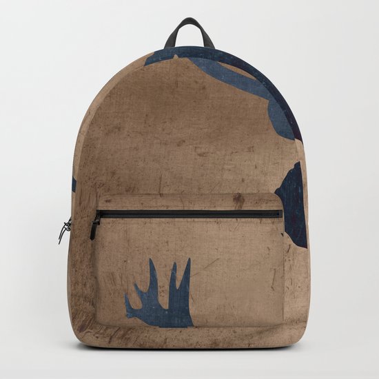 Grunge Deer Stag Simple Illustration for Men Backpack