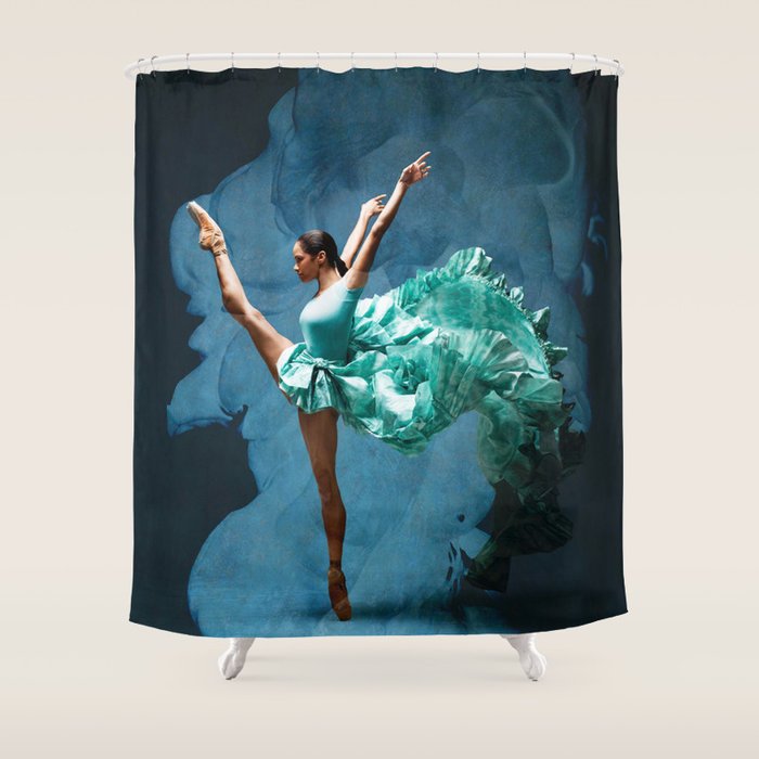 O1 Blue Ballet R Deep Feelings Shower Curtain By Arteresting O1 Blue Ballet R Deep Feelings Shower Curtain