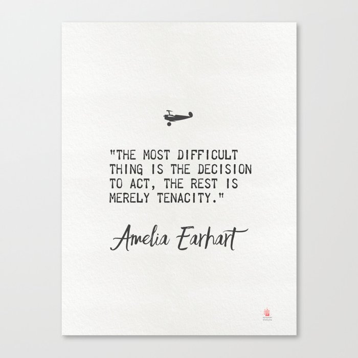 Amelia Earhart Growth Quotes Canvas Print