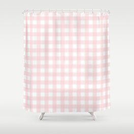 Pastel pink gingham pattern Shower Curtain
