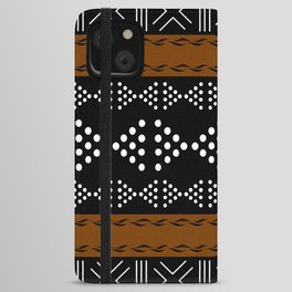 African Bogolan Pattern Mud Cloth Design iPhone Wallet Case