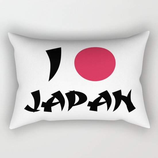 I Love Japan Quote Rectangular Pillow