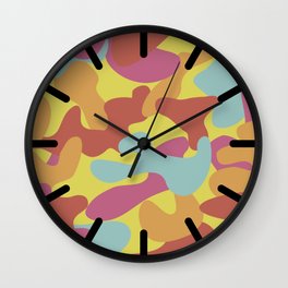 Retro Muted 80s Camouflage Pattern(Lava Lamp design for Stickers & Clothes) Wall Clock