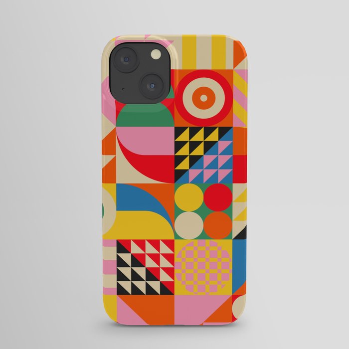 Happy Colorful Geometric Tropical Jungle iPhone Case