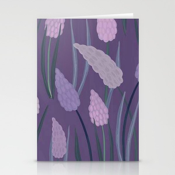 Grape Hyacinths Stationery Cards