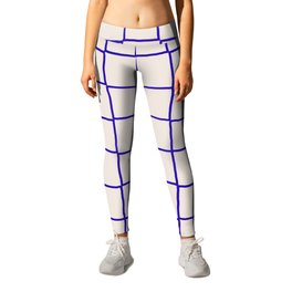 Old-schcool Checkered Tiles with Blue Lining Leggings