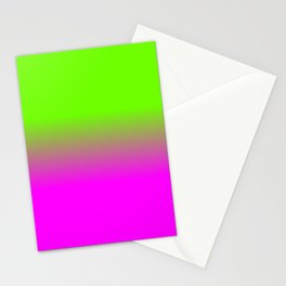 Neon Green and Hot Pink Ombré  Shade Color Fade Stationery Card