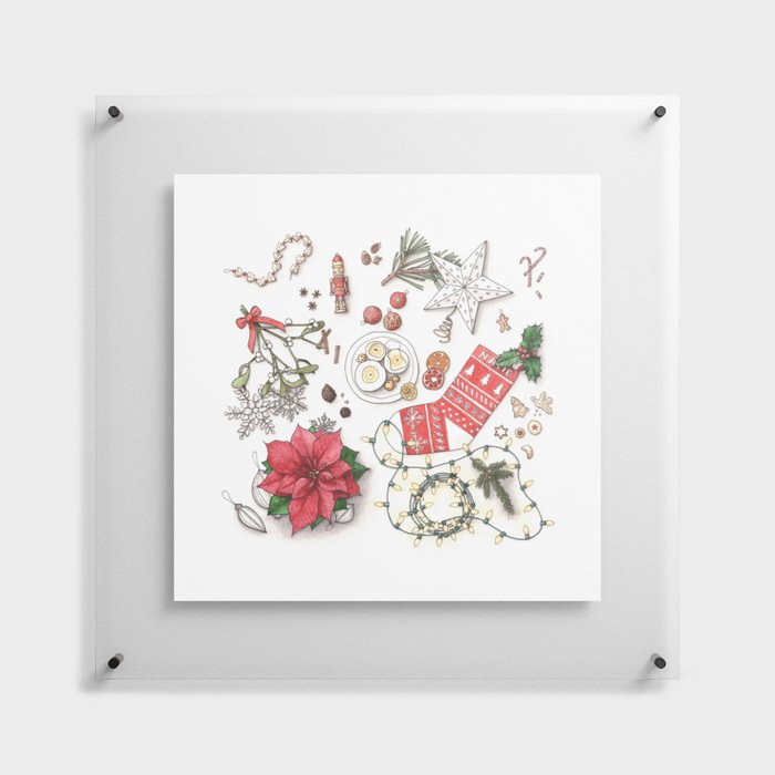 holiday collection - red & gold Floating Acrylic Print