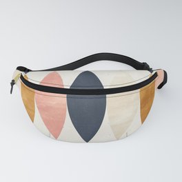 Gold Pink Navy Blue Oval Geometric Pattern Glam Style Fanny Pack