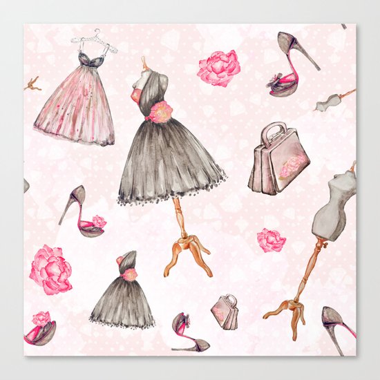 Black dress fashion #1 Canvas Print