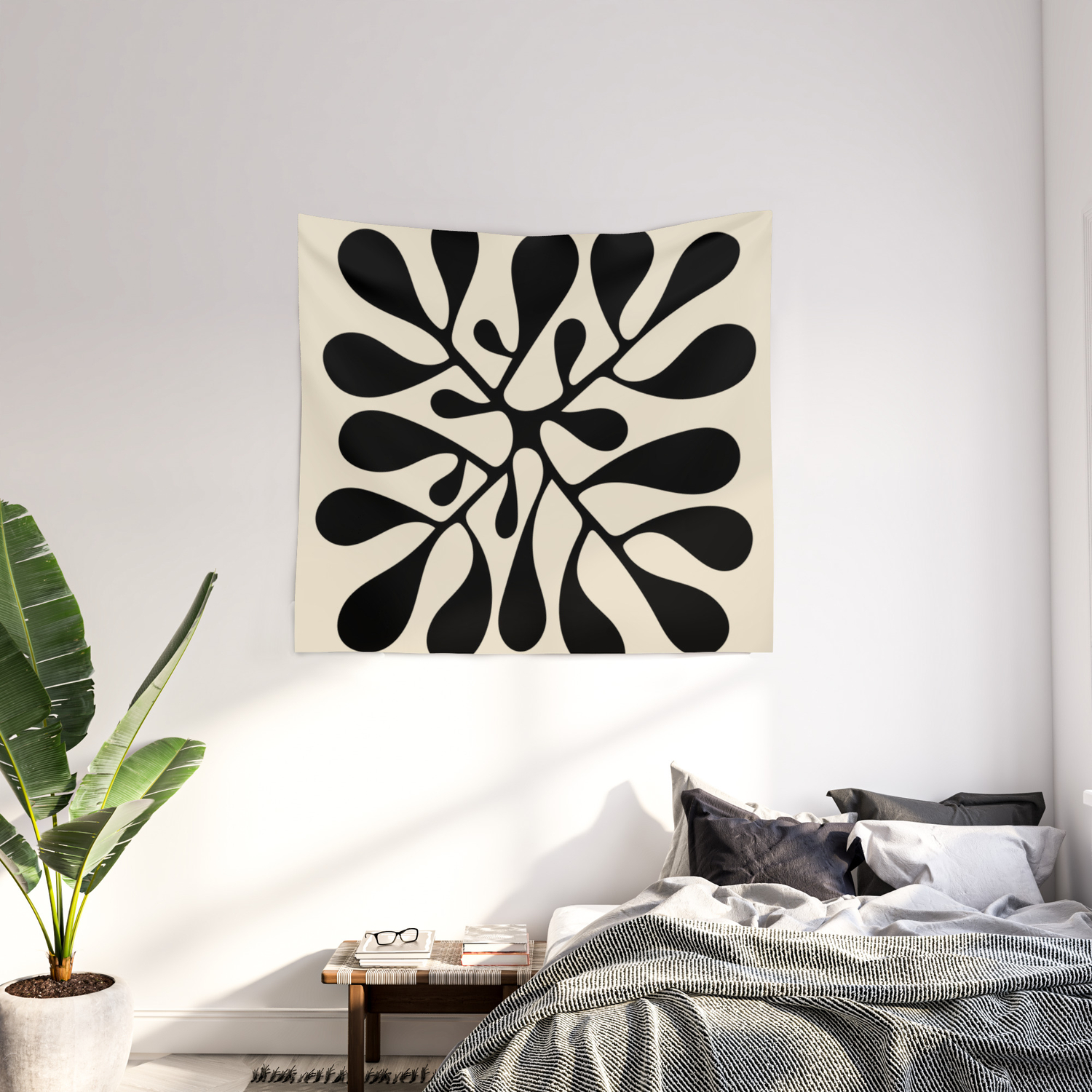 Society6 Matisse Inspired Abstract Cut Outs Black by M.Studio on Cotton Duvet Covers