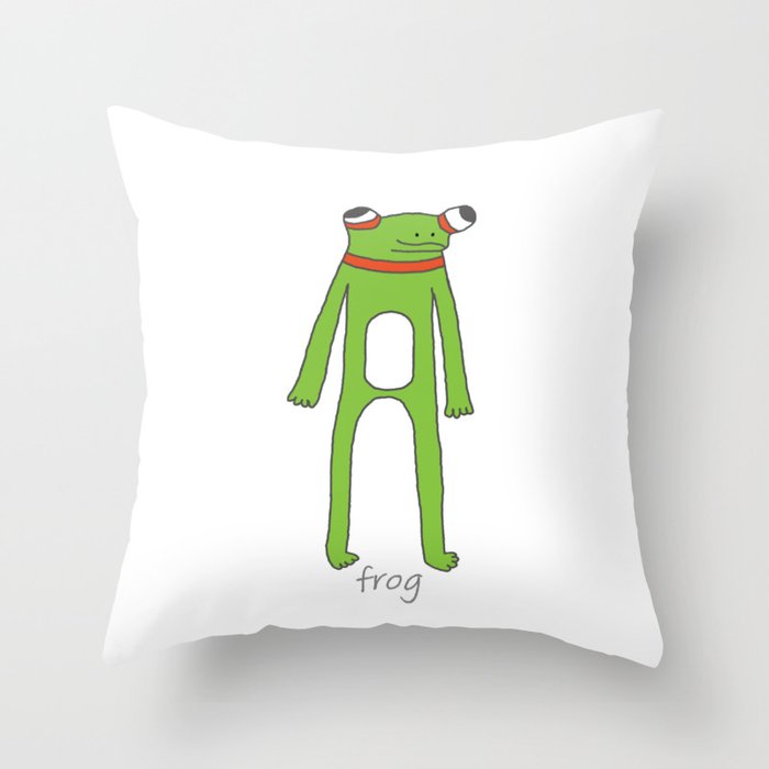 Gerald the Frog Throw Pillow