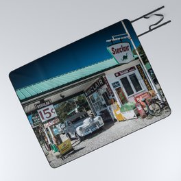 Vintage Gas Station On Route 66 in Ash Grove Missouri Picnic Blanket
