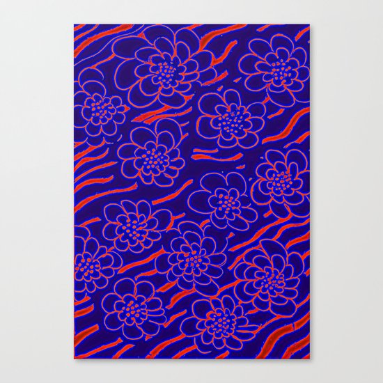 Flowers in blue Canvas Print