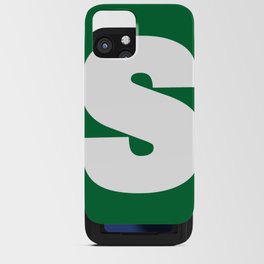 S (White & Olive Letter) iPhone Card Case