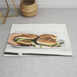 Sandwich Food Burger Vegetables Bum Plate Area & Throw Rug