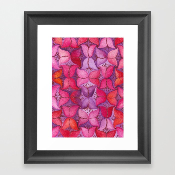 Pink and Purple Tulips Framed Art Print