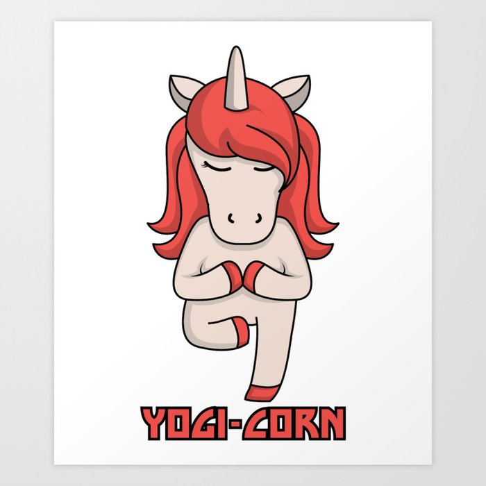 Funny Yoga Unicorn YOGI CORN Fitness Gift Yoga Teacher Art Print by  TheCrownMerch