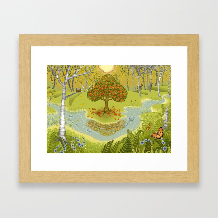 Magic Green Forest Framed Art Print